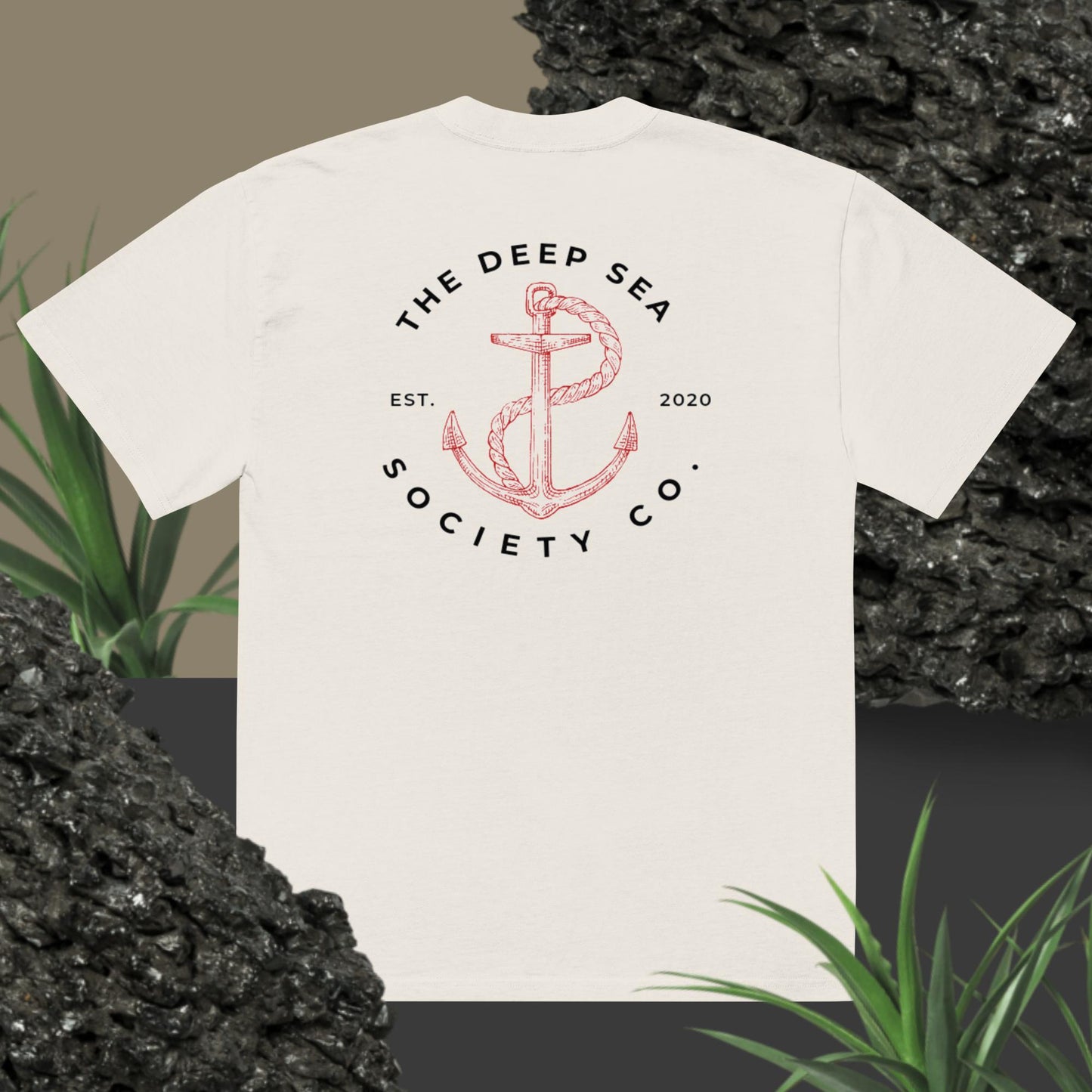 Deep Sea Society Anchor Logo Heavy weight faded t-shirt