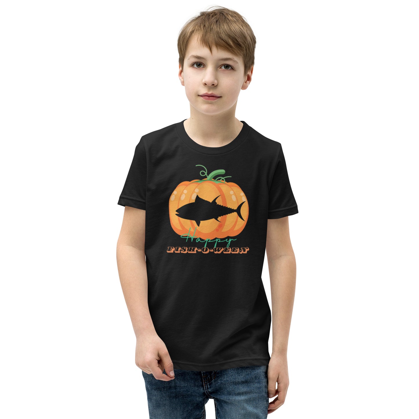 Deep Sea Society Fish-O-Ween / Jack-O-Lantern Youth Short Sleeve T-Shirt